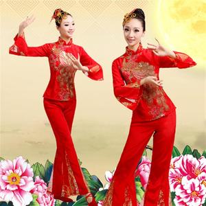 新款东北民族舞蹈节日秧歌服装女扇子舞腰鼓广场舞打鼓演出服成人