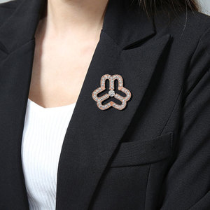 妇联会徽胸针妇女联合会水钻镶钻胸花三八妇女节别针胸章标志配饰