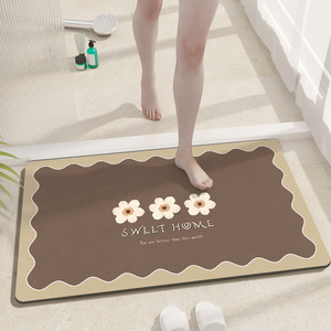 浴室硅藻泥软垫门口强吸水地垫防滑卫生间脚垫速干卫浴易清洗垫子
