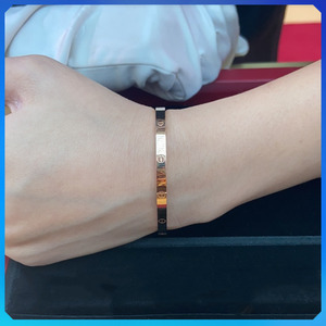 cartier卡地亚18k玫瑰金love经典宽窄版手镯情侣男女手环 非二手