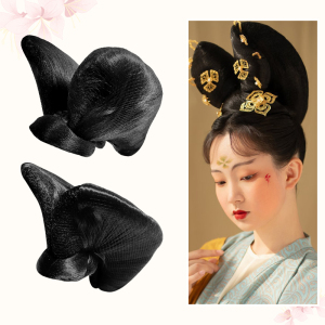 古装假发唐风诃子裙复古大刀髻古风儿童半翻双刀发饰汉服演出写真