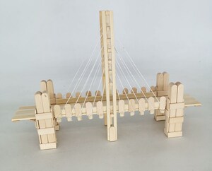 牙签桥y创意手工制作雪糕棒桥梁构造吊桥模型材料包工具成品小学