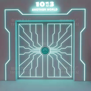 抖音网红门高科技掌纹门酒吧门个性门电动平开门定制门密脱感应门