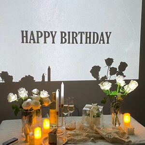 韩国ins生日快乐投影仪灯女孩儿童派对拍照道具小红书氛围灯场景