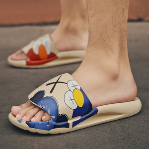 香港代购supreme 夏季男椰子拖鞋卡通踩屎感厚底外穿防滑超火凉鞋