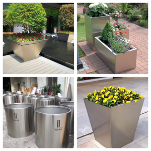 定制户外不锈钢花箱组合树池室外花坛花池金属成品种植箱花钵