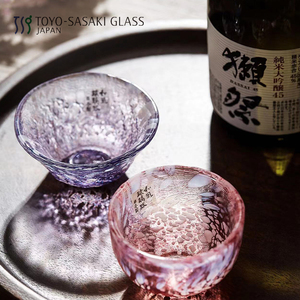日本进口东洋佐佐木和风彩色玻璃杯日式清酒杯手工白酒杯小烈酒杯