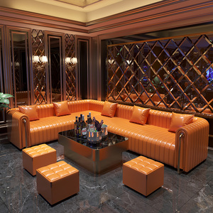 ktv沙发练歌房夜总会酒吧清吧会所包厢u型l转角卡座沙发茶几定制