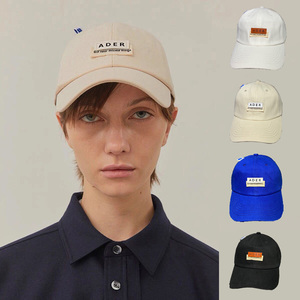 韩国潮牌ader error棒球帽皮革标软顶百搭鸭舌帽情侣遮阳弯沿帽子