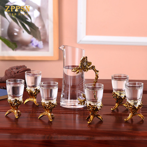 意大利zppsn梅兰竹菊分酒器玻璃套装列酒杯酒盅宫廷风中式白酒杯