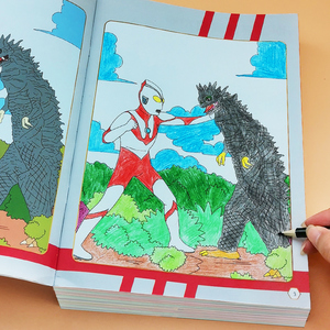 奥特曼画画书涂色本男孩幼儿童涂颜色绘画本手绘涂鸦小学生图画本