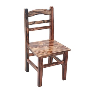 实木小板凳小靠背碳化松木靠背椅家用农村加厚换鞋靠背椅家用