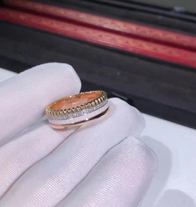 宝诗龙boucheron堡狮龙陶瓷旋转戒指纯18k金宽窄版转动男女戒指