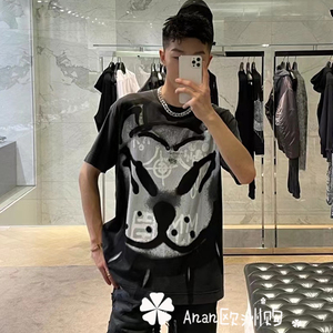 givenchy/纪梵希 22fw 新款狗头涂鸦logo印花联名t恤男宽松短袖女