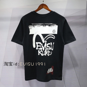 潮牌evisu福神新短袖t恤 情侣纯棉休闲纯棉圆领男女半袖上衣 涂鸦