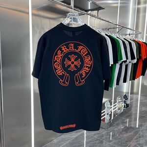2022欧洲站潮牌ch短袖t恤经典马蹄十字架绣花男女款休闲圆领半袖