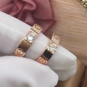 cartier/卡地亚螺丝戒指18k玫瑰金白金主钻经典款婚戒手镯项链女