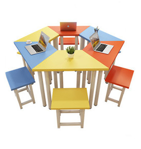 009人付款淘宝学校创客教室阅览美术绘画培训课桌椅组合辅导班学生