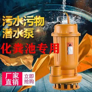 切割式污水泵泥浆220V家用化粪池克星潜水泵排污泵上海人民带刀泵
