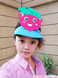 六一拔萝卜头饰道具老爷奶公老婆儿童角色扮演小花猫卡通帽子头套