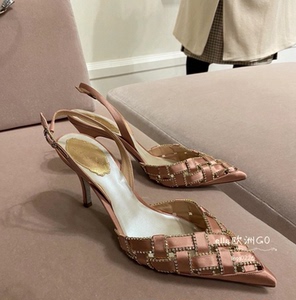 代购rene caovilla 22春夏新款rc包头编织水钻女鞋高跟鞋时装凉鞋