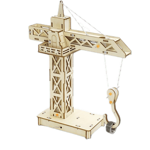 diy儿童手工科技小制作小学生遥控塔吊工程车起重机模型吊车材料