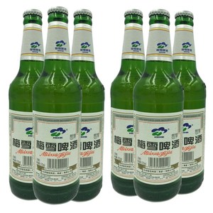 阜新梅雪白牌啤酒12度大绿棒子烈性6瓶580ml整箱玻璃瓶闷倒驴