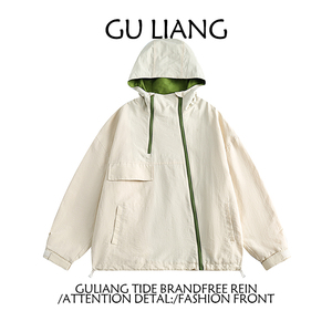 「GU LIANG」设计师品牌丨男女同款丨小众双拉链设计冲锋衣夹克潮