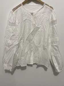 法式泡泡袖衬衫女夏季温柔风气质设计感小众蕾丝镂空花边长袖上衣