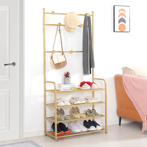 聚当当鞋架子多层家用门口鞋帽架一体组合家用门口多功能鞋柜衣架