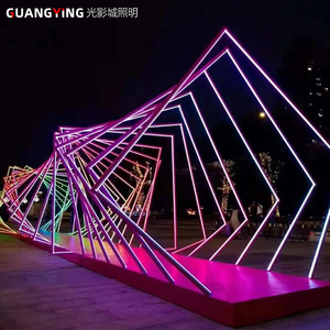 七彩发光爱心拱门灯网红时光隧道景观灯公园广场布置装饰灯亮化灯