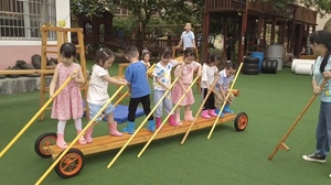 幼儿园户外安吉游戏轮胎小车运动组合木制玩具大型攀爬架儿童感统