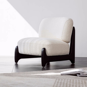 网红北欧设计师简约现代创意实木单人椅客厅阳台民宿休息区沙发椅