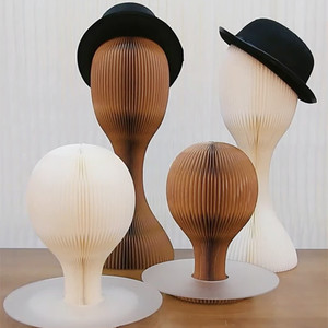 十八纸帽托帽架支撑帽子展示架头模特头折叠桌面纸质道具收纳陈列