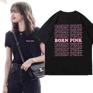 青春有你2lisa同款BLACKPINK金智妮宽松短袖t恤女粉丝应援衣服潮