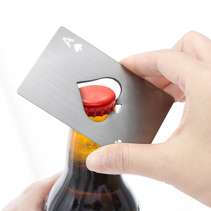黑桃A信用卡式开瓶器创意扑克牌形起瓶器啤酒起子不锈钢家居工具