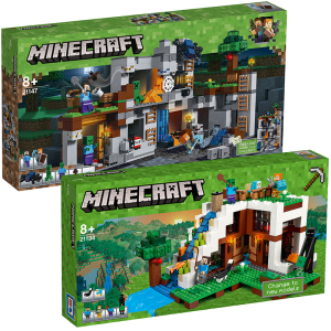 乐高我的世界21147岩底大冒险21134瀑布基地儿童益智拼装积木玩具