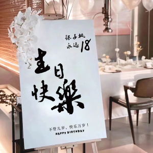 18岁女孩生日迎宾牌立牌门口欢迎指示牌布置kt板订婚水牌装饰布置