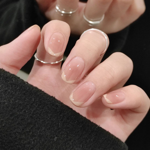 指甲贴片纯欲简约百搭法式美甲成品穿戴手工光疗甲片可拆卸成品甲