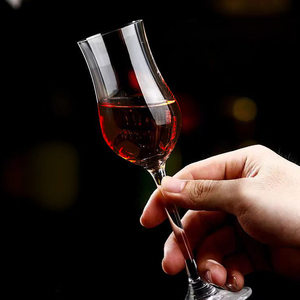 水晶玻璃ins风郁金香品酒杯120ml品鉴冰酒专用闻香红酒高脚杯