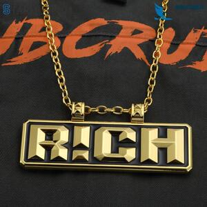 中国新说唱同款晋级项链男女有嘻哈表演出rich吊坠大金链子