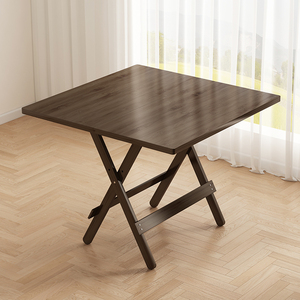 可折叠桌子餐桌家用简易楠竹方桌出租屋经济型小圆桌仿胡桃木茶桌