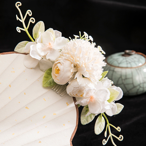 十二花神发冠仙气绢花发饰头花古装头饰古风汉服配饰国风发钗顶簪