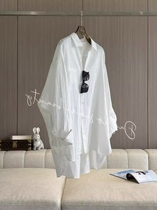 大码300斤韩版慵懒风长袖衬衫男女春夏薄款小众宽松休闲白色衬衣