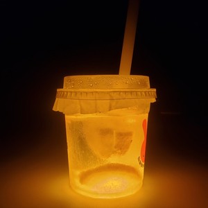 厂供夜市夜光发光柠檬茶杯贴灯 伏特加LED瓶贴吧台创意杯垫氛围灯