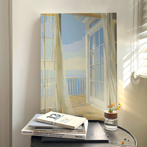 阳光窗户diy数字油画定制填充油彩画北欧ins风卧室治愈装饰画填色