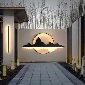 户外防水壁灯中式园林庭院景观装饰壁灯影壁墙别墅花园凉亭背景墙