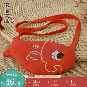 儿童包包红色新年包中国风婴儿背包可爱小鱼单肩包男女宝宝斜挎包