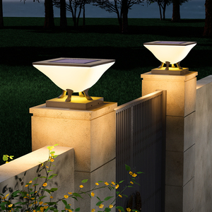 不锈钢柱头灯大门灯太阳能围墙灯门柱灯LED防水防锈庭院花园方形