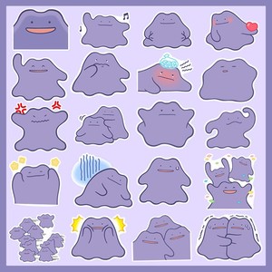 卡通可爱百变怪水杯贴纸ipad笔记本电脑装饰紫色贴画电动车贴纸